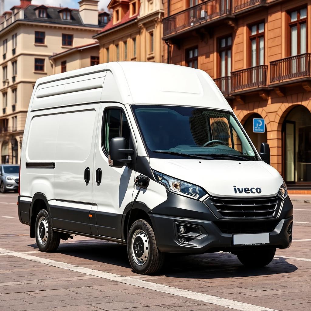 Furgone elettrico bianco per consegne nei centri storici