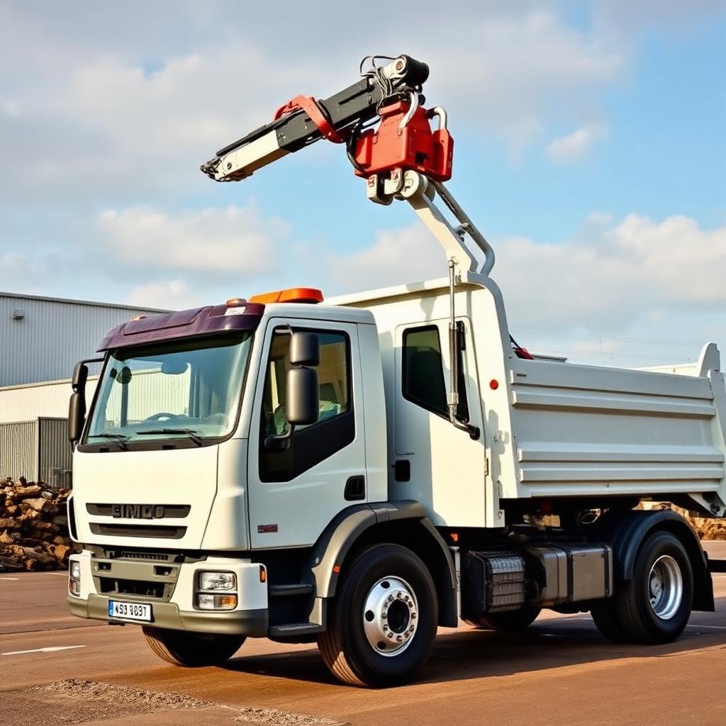 Motrice Iveco Eurocargo con gru e benna a ragno per smaltimento rifiuti